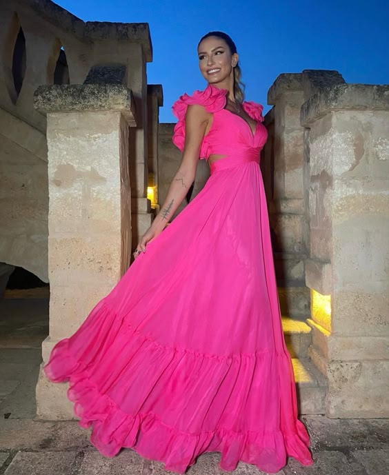 Floor Length Prom Dress for Women, A Line Sexy V Neck Evening Dress fg6787 - VelvetHem