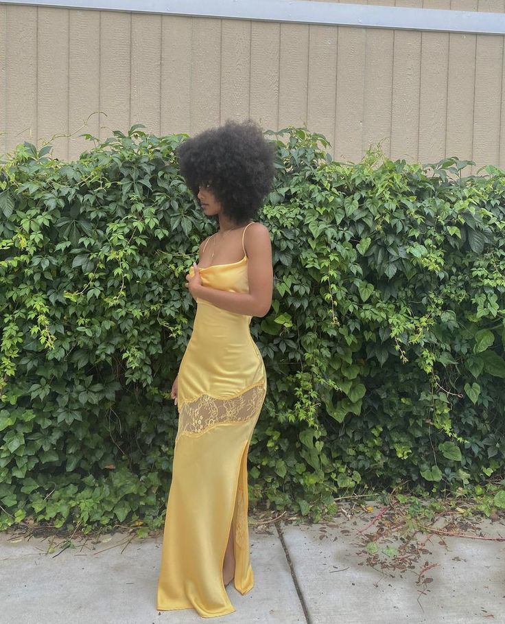 Sexy Yellow Satin Lace Party Dress Long Evening Dress Prom Dresses - View 2 | VelvetHem