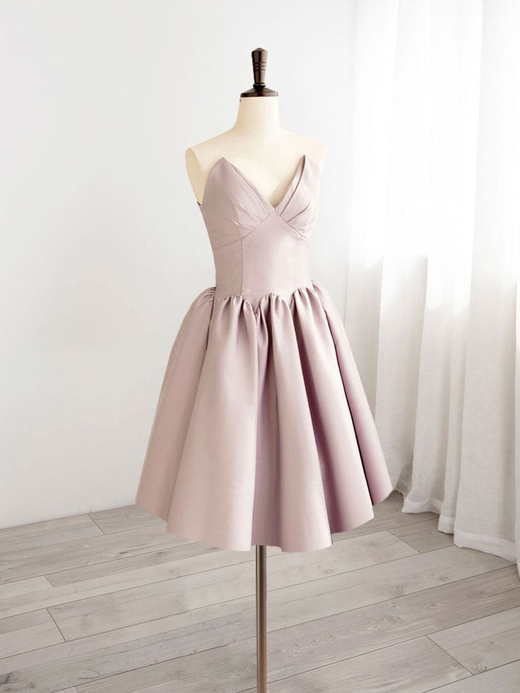 A-Line V Neck Short Prom Dress, Homecoming Dresses fg6372 - VelvetHem