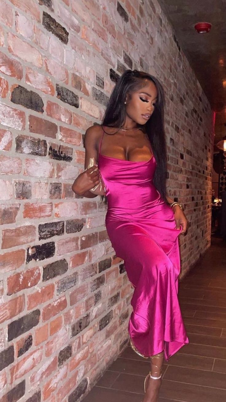 Hot Pink Simple Prom Dress Evening Party Dress fg7406 - VelvetHem