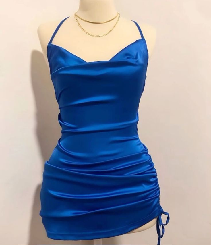 Blue Sheath Short Prom Dress Homecoming Dress - VelvetHem