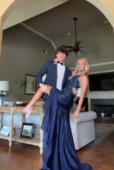Royal Blue Sequin Long Prom Dress With Split Evening Dress Birthday Dress - View 2 | VelvetHem