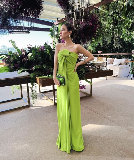 Green Strapless Long Evening Prom Gown - VelvetHem