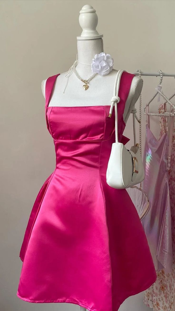 Square Neck Sleeveless Satin A-Line Mini Homecoming Dress With Bow