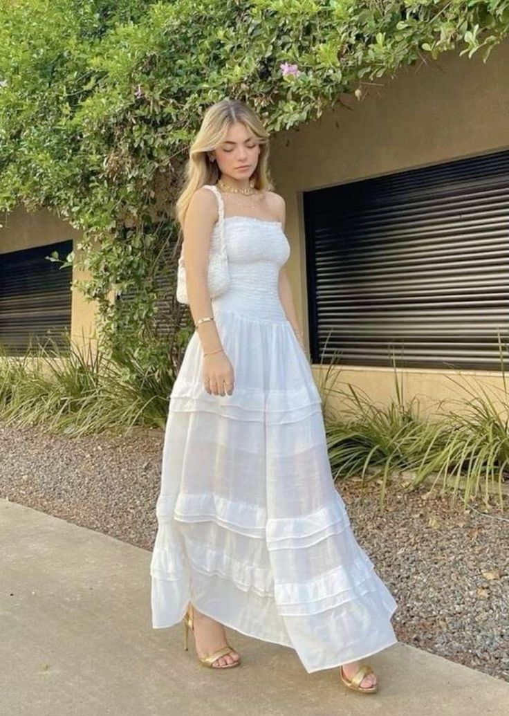 Elegant White Strapless Long A Line Prom Dress Layered Evening Party Dress - VelvetHem