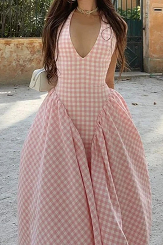 Elegant Waist-Pleated Maxi Dress - View 3 | VelvetHem