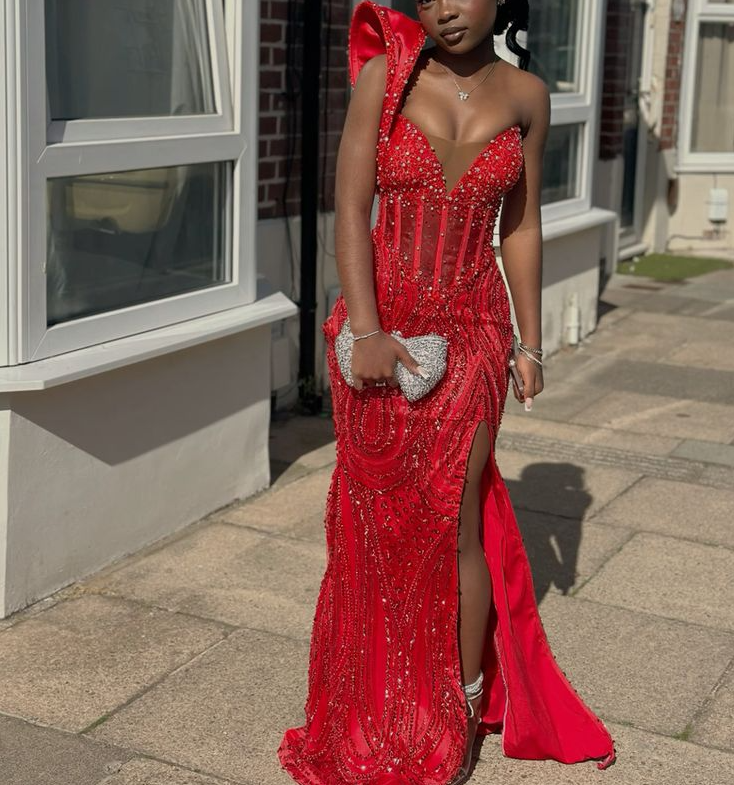 red prom dress mermaid long dress for Women, Sexy Party Dress fg7093 - View 3 | VelvetHem