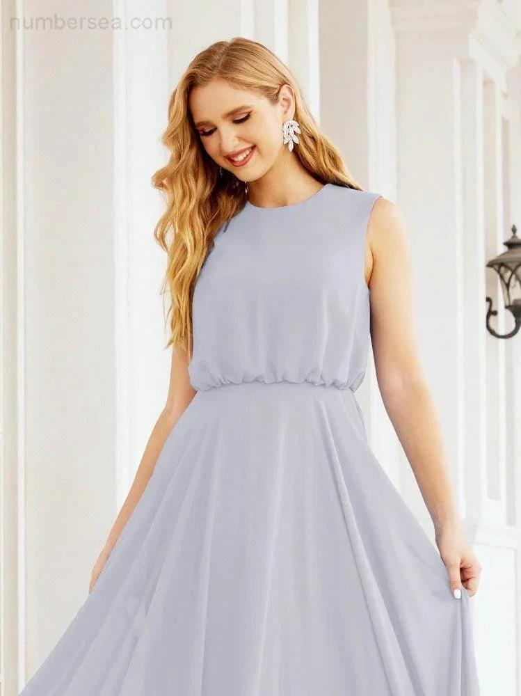 ZapDress Sleeveless Long Bridesmaid Dress A line Formal Evening Prom Gown 28025 (ZD17053)