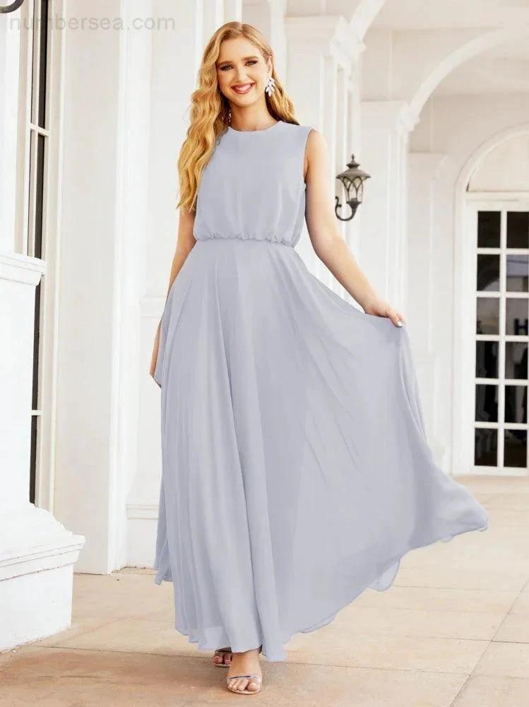ZapDress Sleeveless Long Bridesmaid Dress A line Formal Evening Prom Gown 28025 (ZD17053)