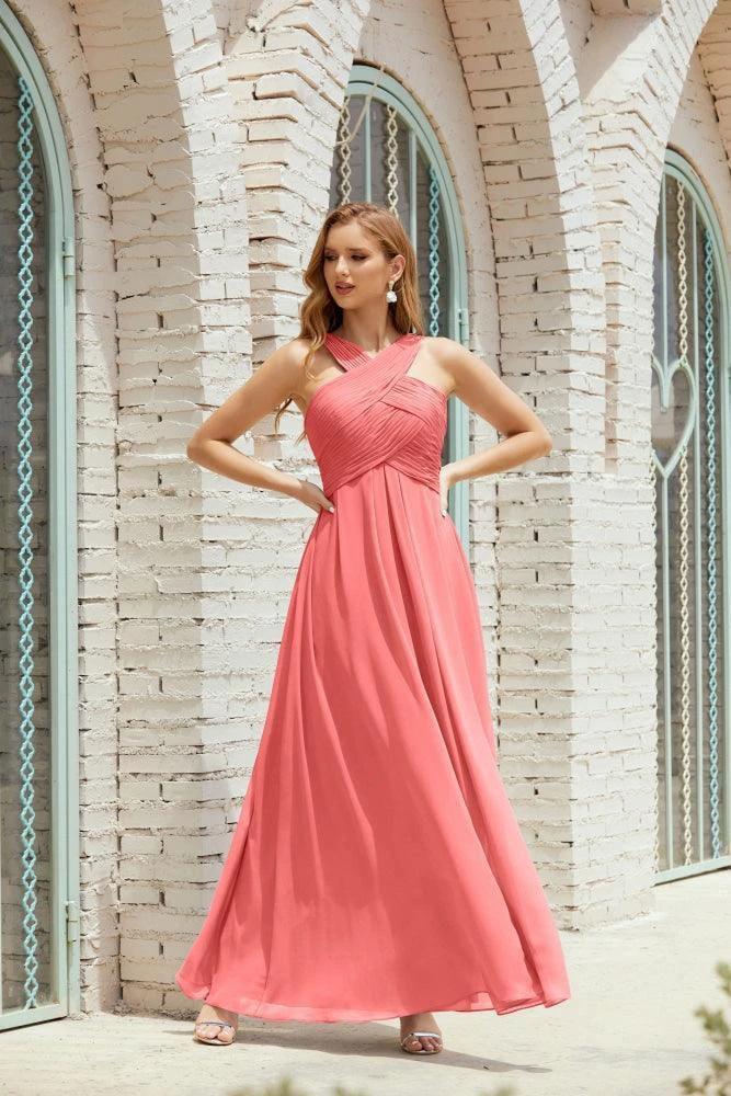 Halter Bridesmaid Dresses Formal Cocktail Prom Gown 28015 by numbersea