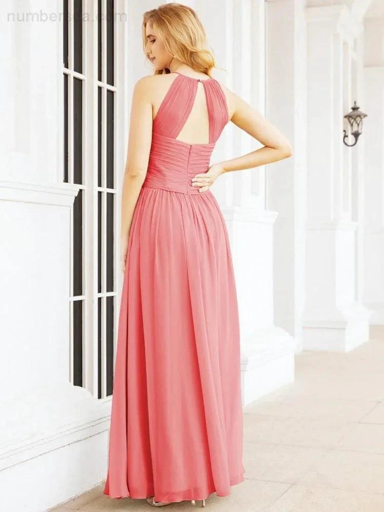 ZapDress Sleeveless Bridesmaid Dresses Long Prom Gown Zipper with Keyhole Back 28056 (ZD17040)