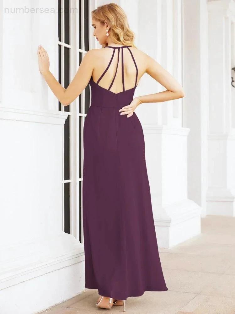 ZapDress Spaghetti Strap Bridesmaid Dresses V-Neck Long A-Line Formal Prom Gowns 28063 (ZD17045)