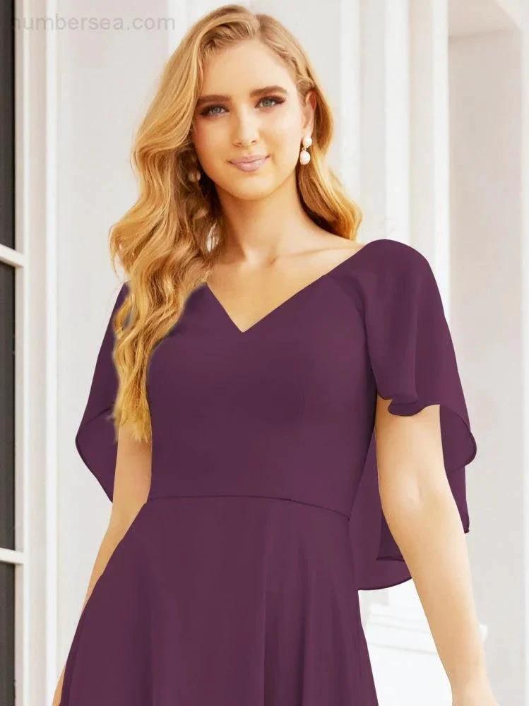ZapDress Bridesmaid Dresses for Wedding Formal Evening Party Prom Gown with Cape 28050 (ZD17057)