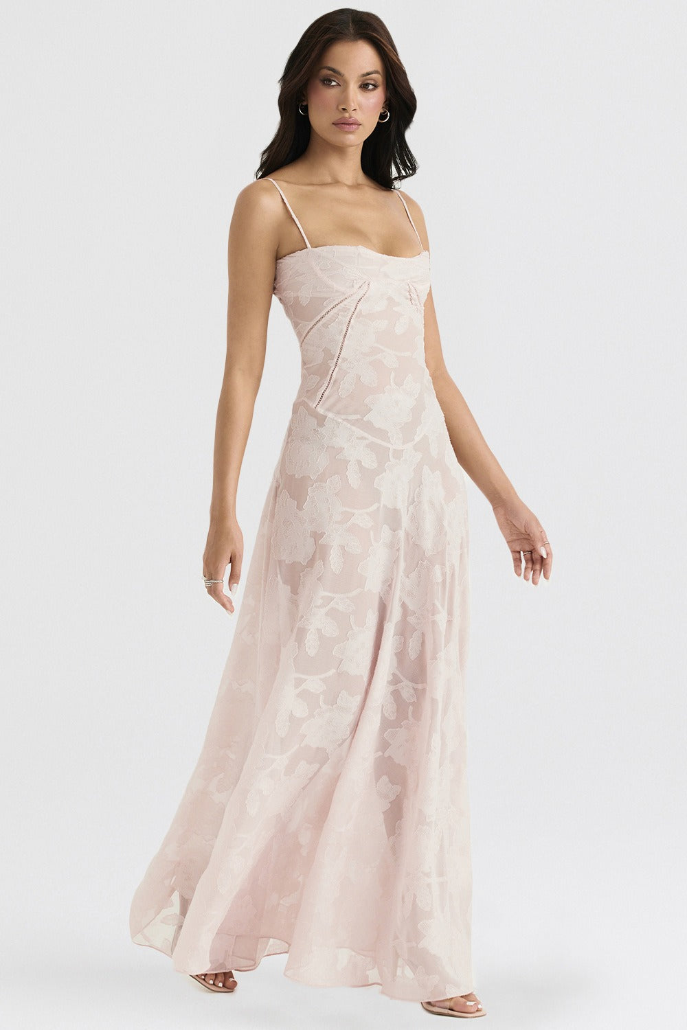 Lace Tie-Strap Romantic Maxi Dress - View 12 | VelvetHem