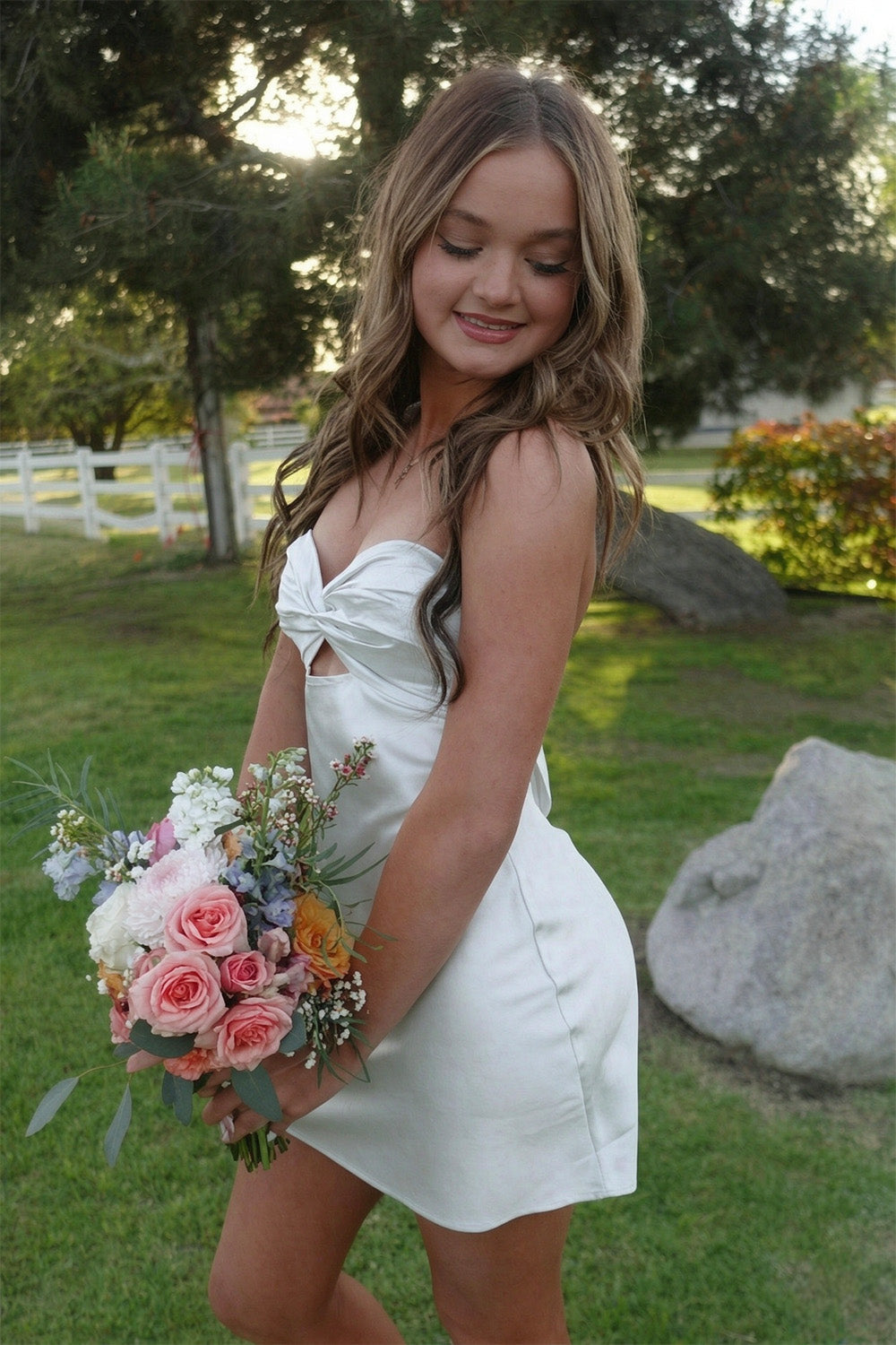 Stylish A Line Sweetheart Light Green Satin Short Homecoming Dress