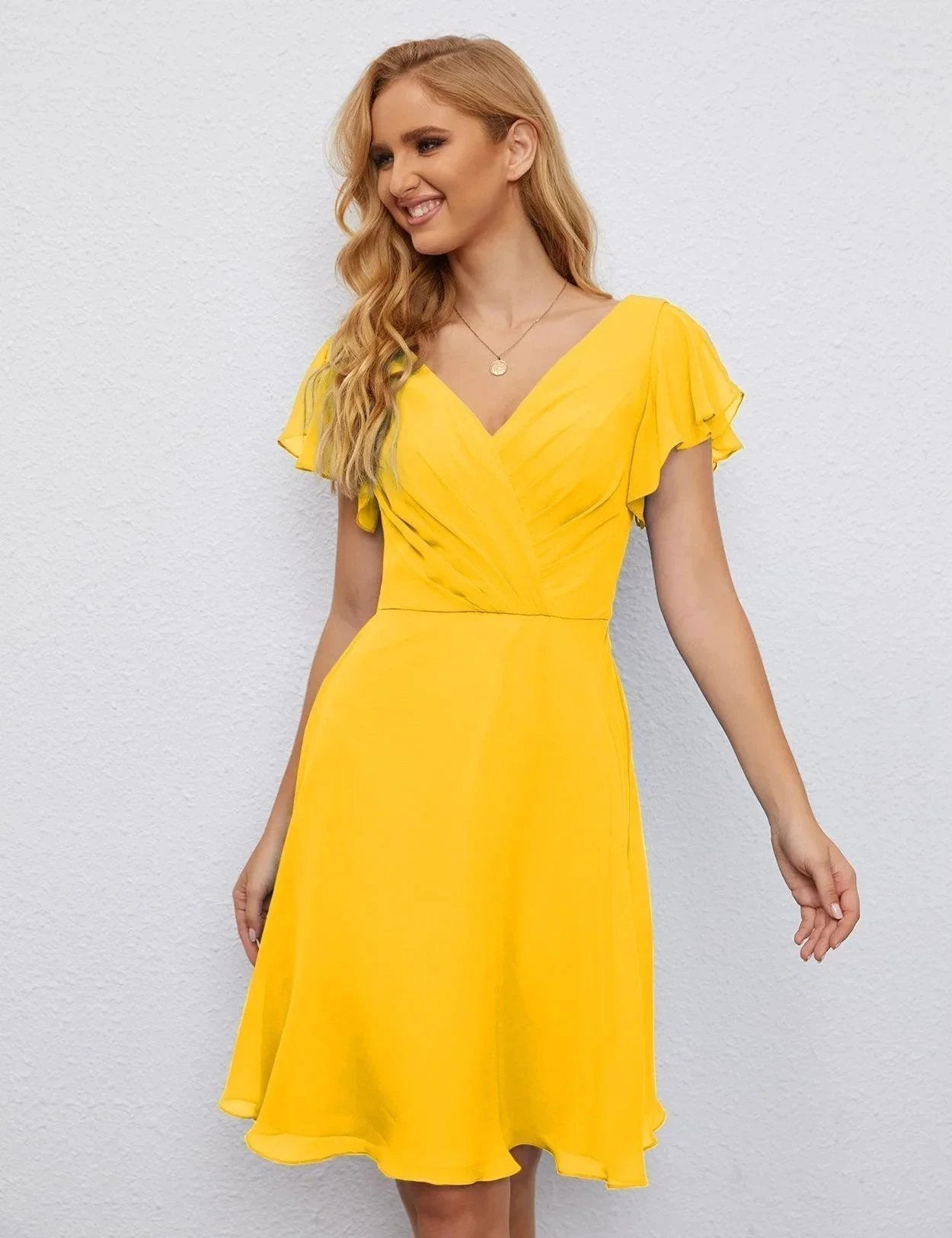 ZapDress U Back Homecoming Dress Formal Prom Dress Knee Length Short Sleeves Cocktail Party Dress 28077 (ZD16953)