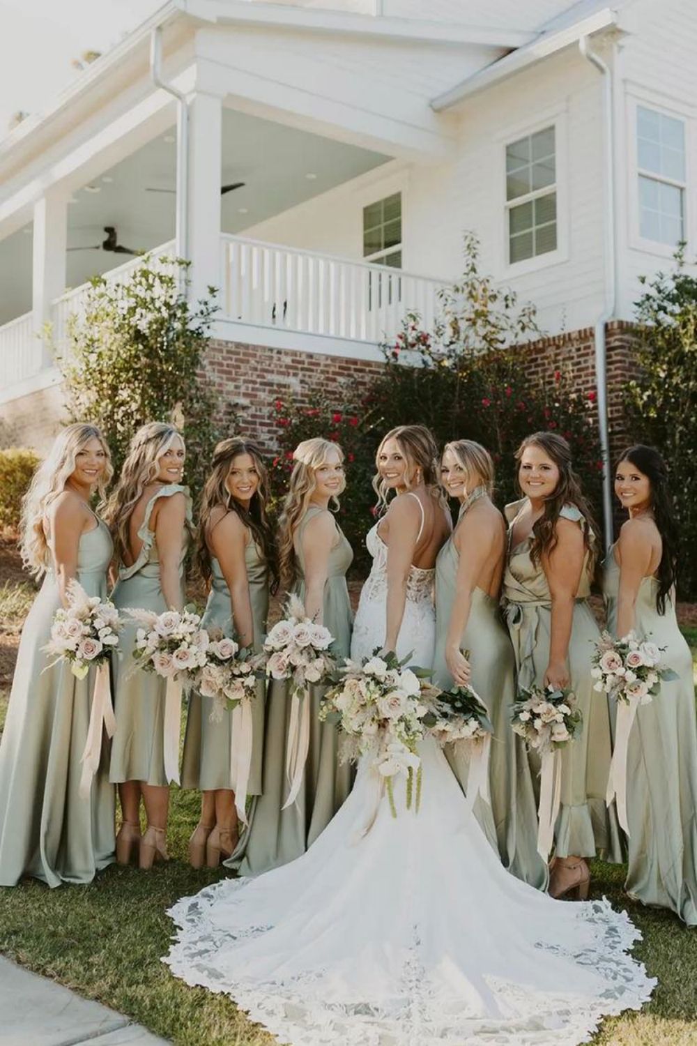 Mermaid Light Green Long Bridesmaid Dress Party Dress