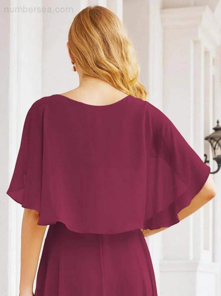 ZapDress Bridesmaid Dresses for Wedding Formal Evening Party Prom Gown with Cape 28050 (ZD17057)