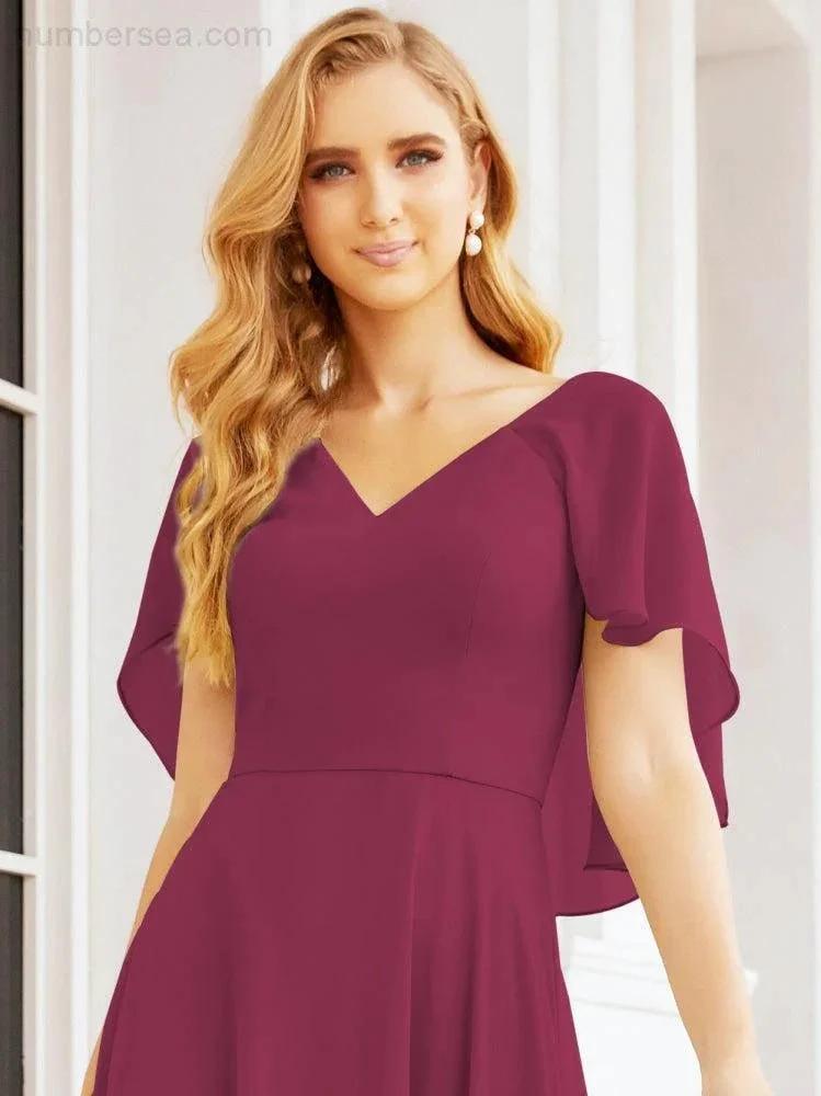 ZapDress Bridesmaid Dresses for Wedding Formal Evening Party Prom Gown with Cape 28050 (ZD17057)
