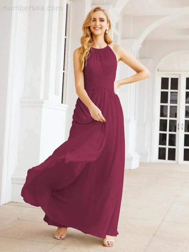 ZapDress Sleeveless Bridesmaid Dresses Long Prom Gown Zipper with Keyhole Back 28056 (ZD17040)