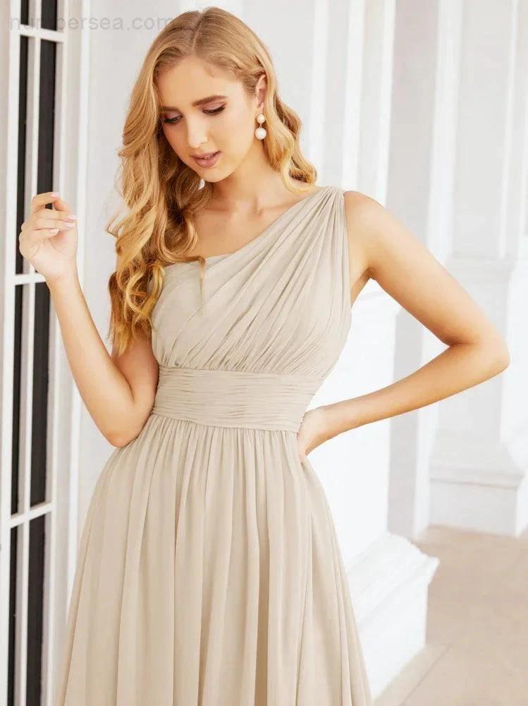 ZapDress One Shoulder Bridesmaid Dresses Long Maxi Formal Evening Party Prom Gowns 28061 (ZD17044)
