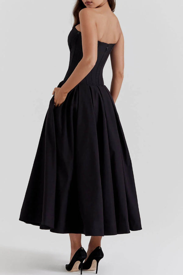 Lorelei Exclusive Strapless Midi Dress Premium Wardrobe Essential