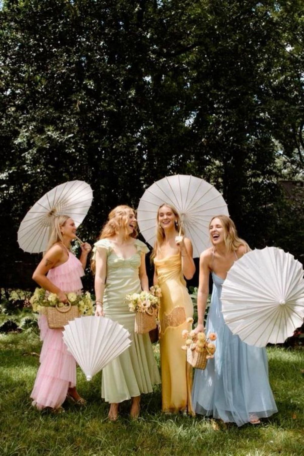 Stylish A Line Halter Neck/Spaghetti Straps Long Bridesmaid Dress with Ruffles - View 2 | VelvetHem