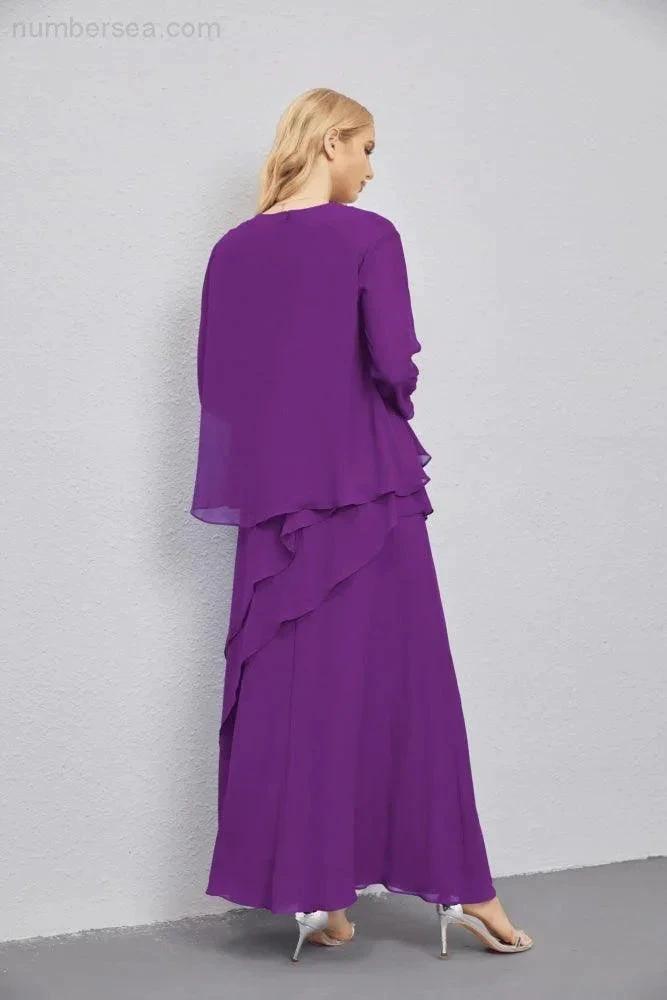 Mother of Bride Dresses with Open Front Lightweight Cardigan Formal Prom Gown 28081 (ZD16990)