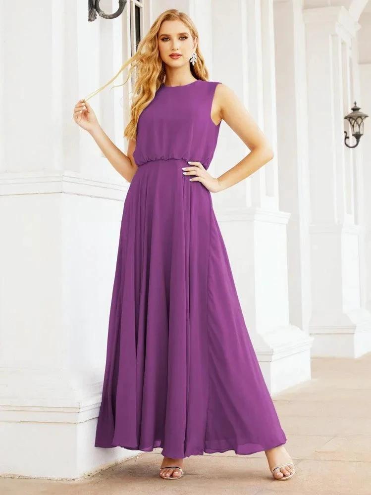 Numbersea Sleeveless Long Bridesmaid Dress A line Formal Evening Prom Gown 28025 by numbersea