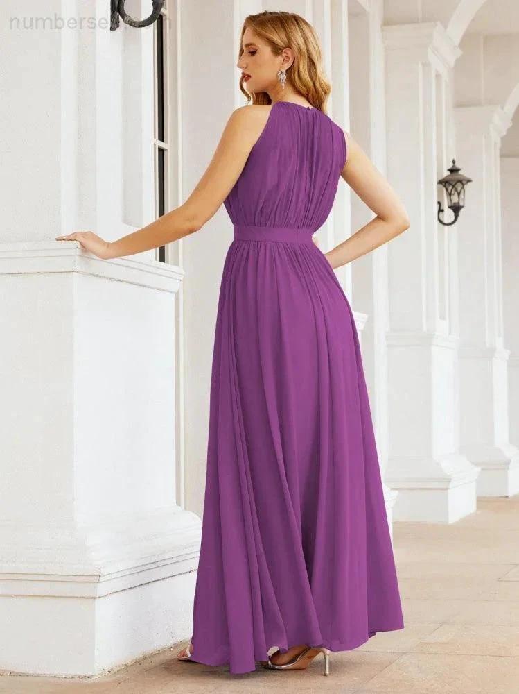 ZapDress Halter Bridesmaid Dress Empire Waist Formal Evening Prom Gown for Mother of The Bride 28030 (ZD17026)