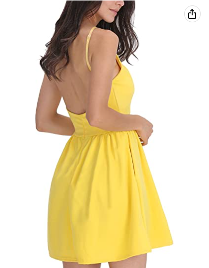 Women Sexy Spaghetti Strap Party Dress Open Back Homecoming Dress Back to School Dress - View 2 | VelvetHem