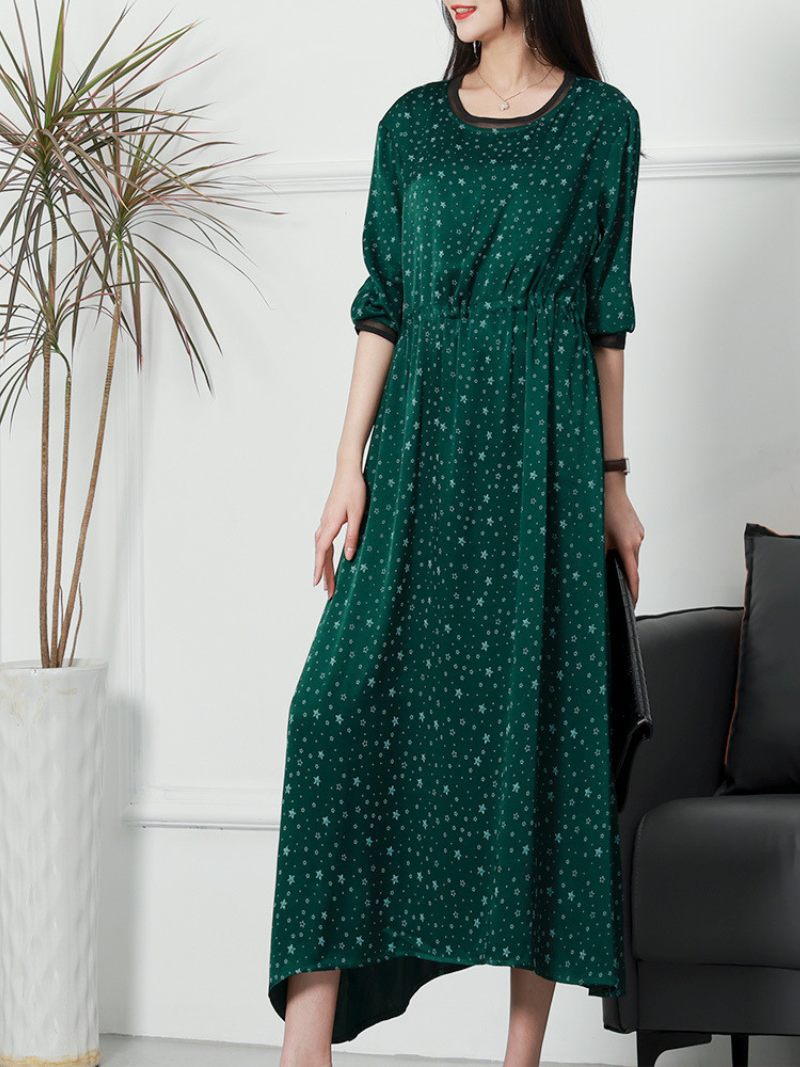 Petite Round Neck A-line Dress