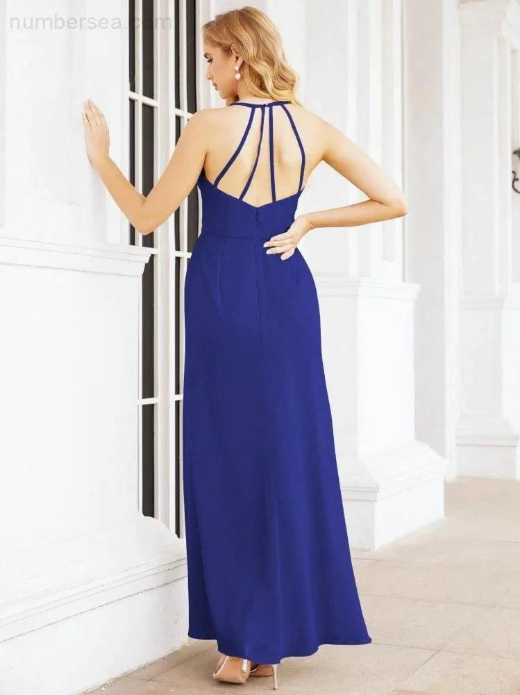 ZapDress Spaghetti Strap Bridesmaid Dresses V-Neck Long A-Line Formal Prom Gowns 28063 (ZD17045)