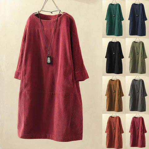 Fernanda Premium a Line Corduroy Dress Statement Occasion Edit