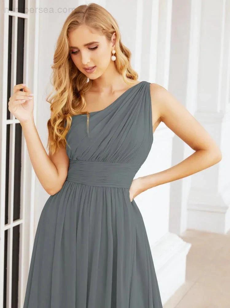 ZapDress One Shoulder Bridesmaid Dresses Long Maxi Formal Evening Party Prom Gowns 28061 (ZD17044)
