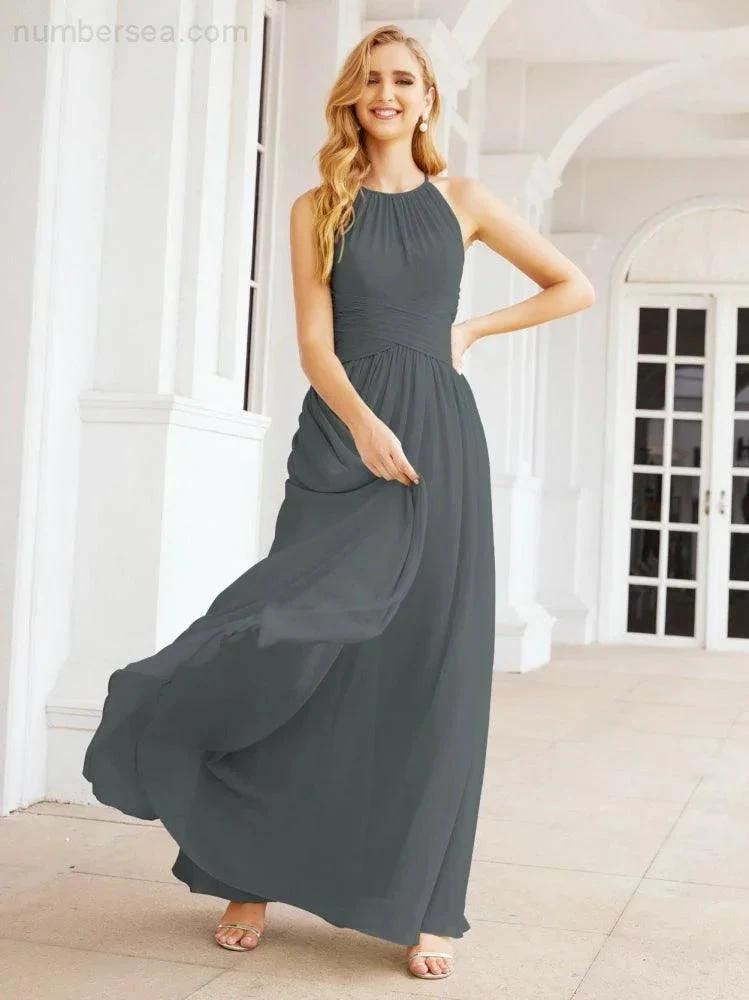 ZapDress Sleeveless Bridesmaid Dresses Long Prom Gown Zipper with Keyhole Back 28056 (ZD17040)