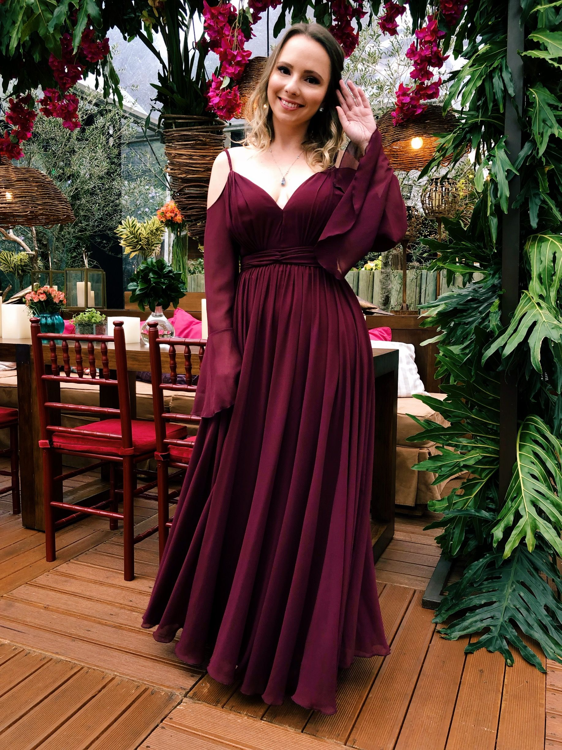 A-line V Neck Chiffon Prom Dress,Evening Dress - VelvetHem