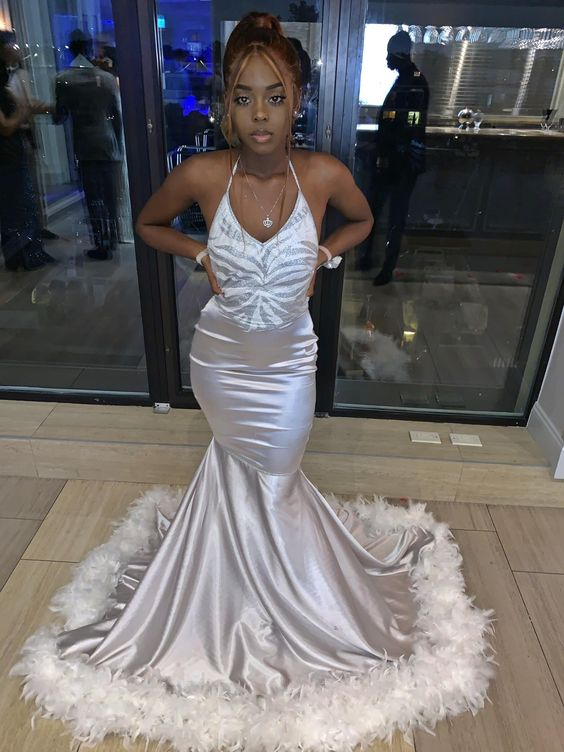 Charming Mermaid Sleeveless Evening Dress For Black Girls Y6457 - VelvetHem