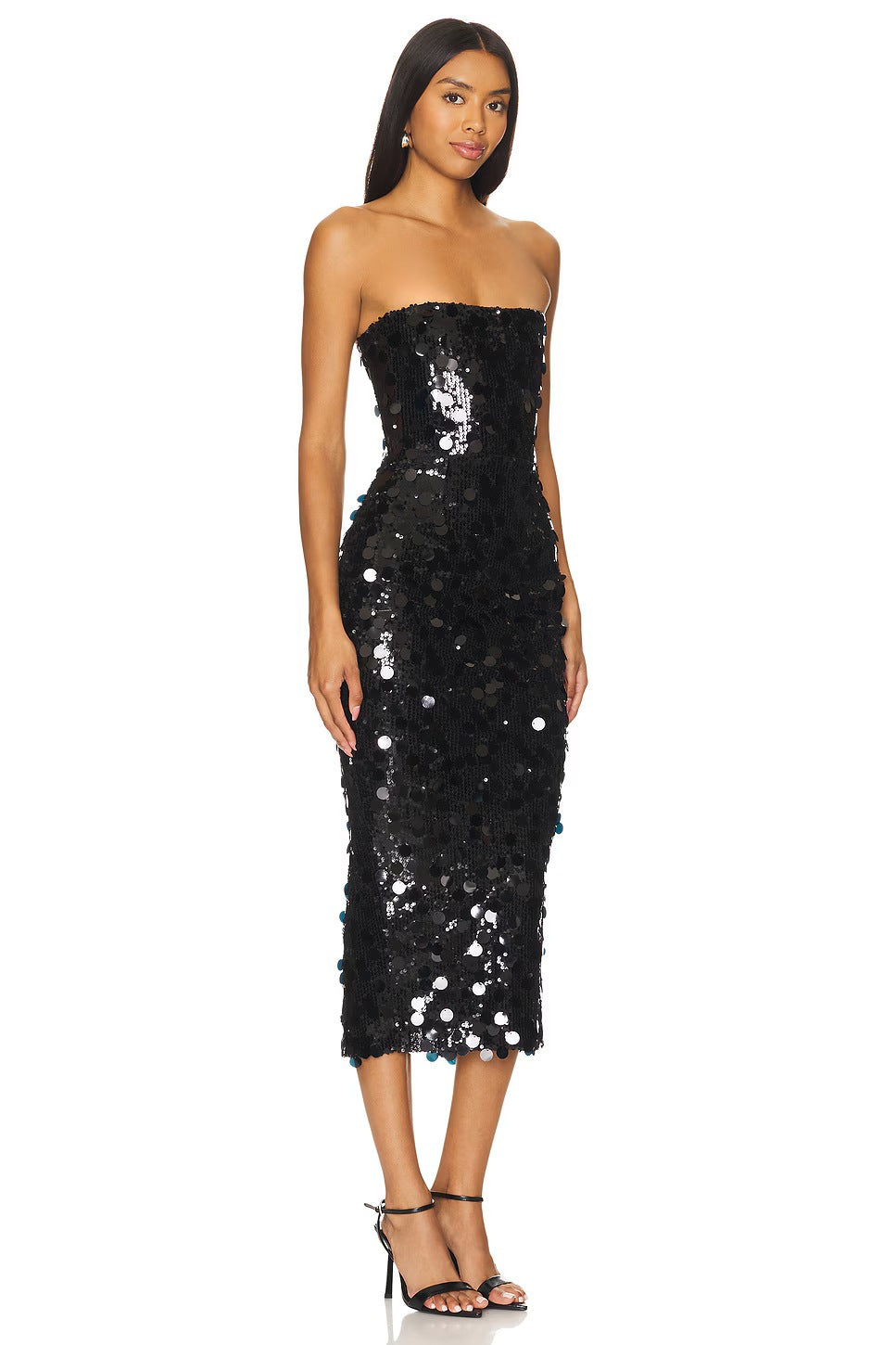 Sparkly Babe Midi Dress Black