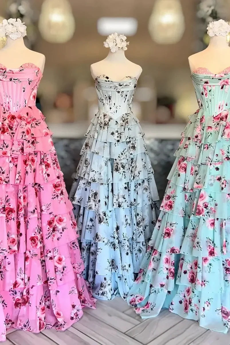 Pretty A Line Sweetheart Mint Green Corset Prom Dress with Appliques Ruffles - View 7 | VelvetHem