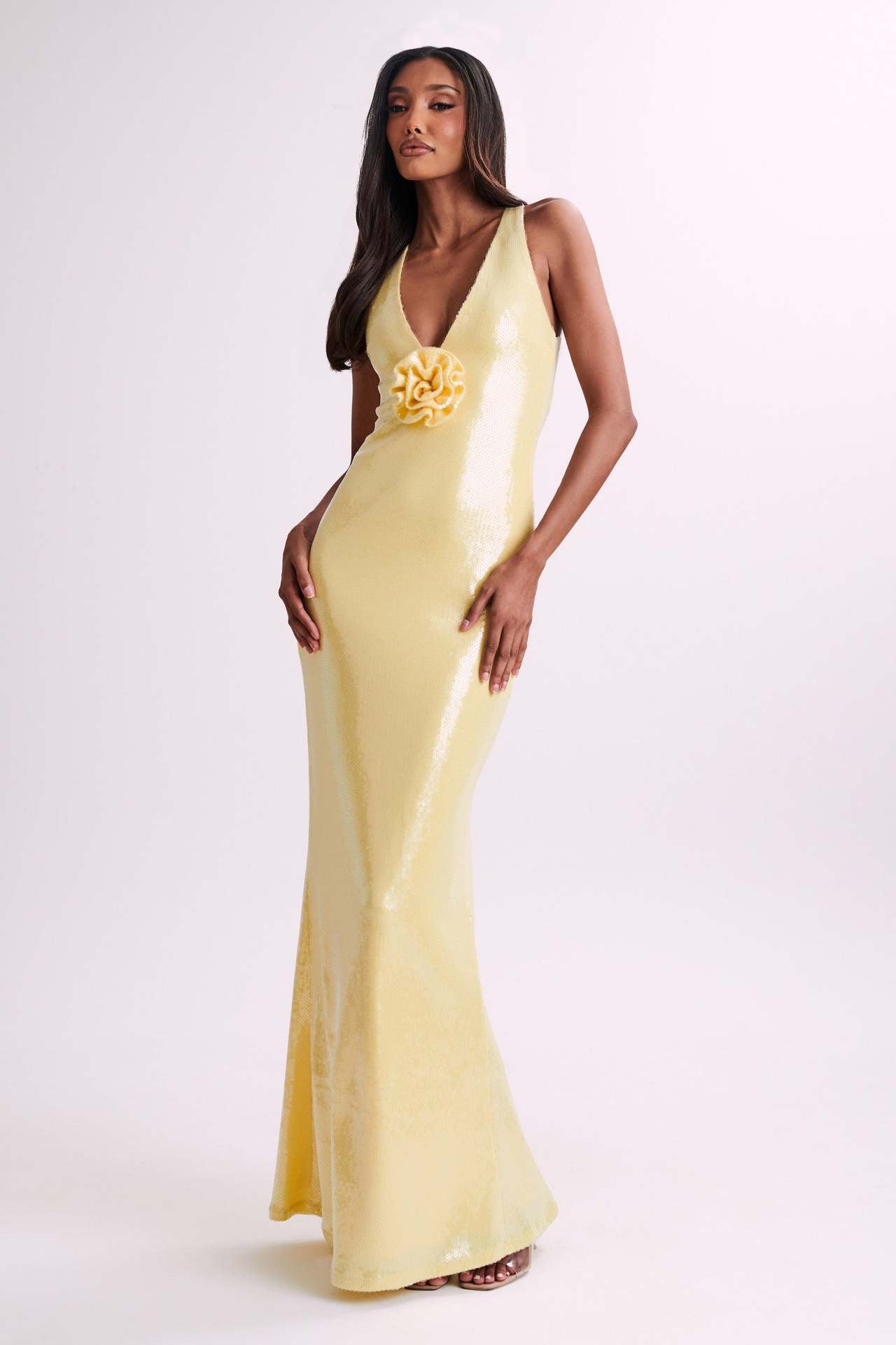 Hexed Bodycon Dress Yellow