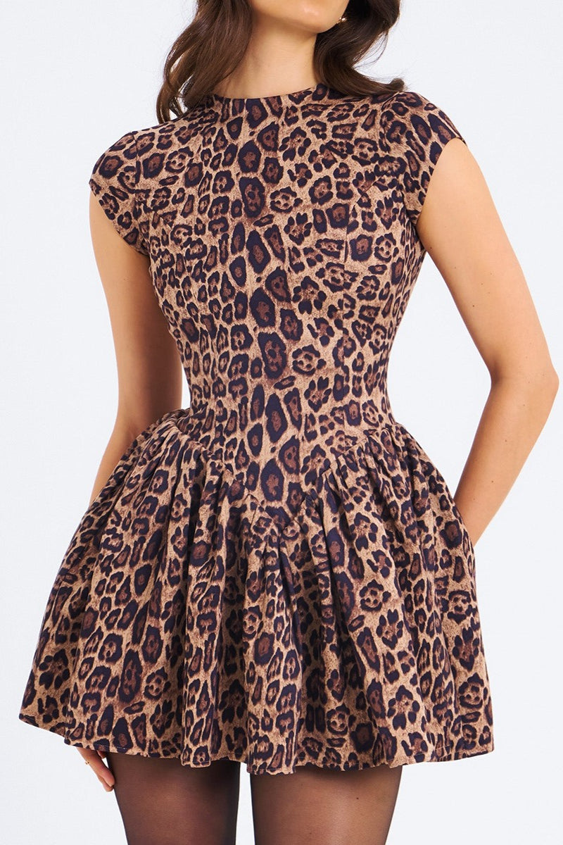 Flirty Leopard Backless Party Dress - VelvetHem
