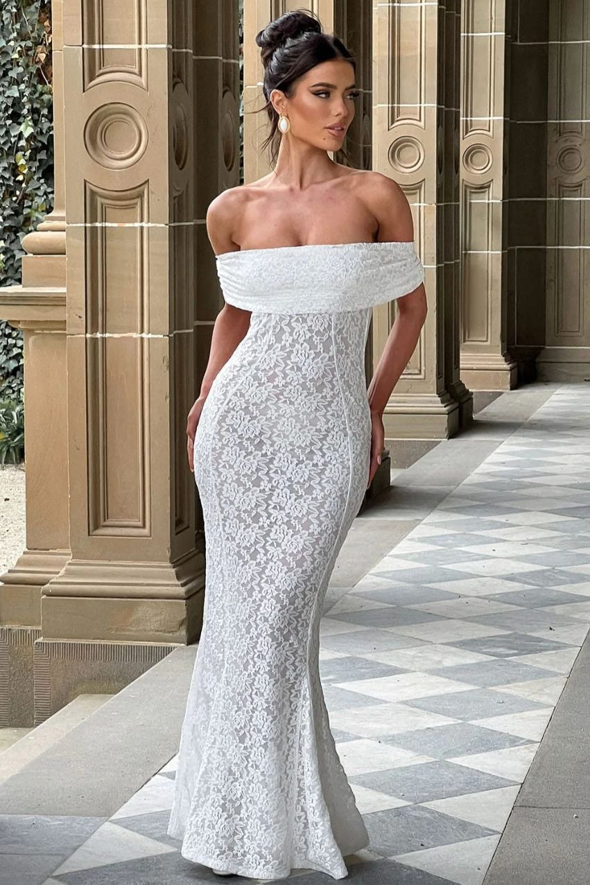 Floral Lace Backless Lace Dress - VelvetHem