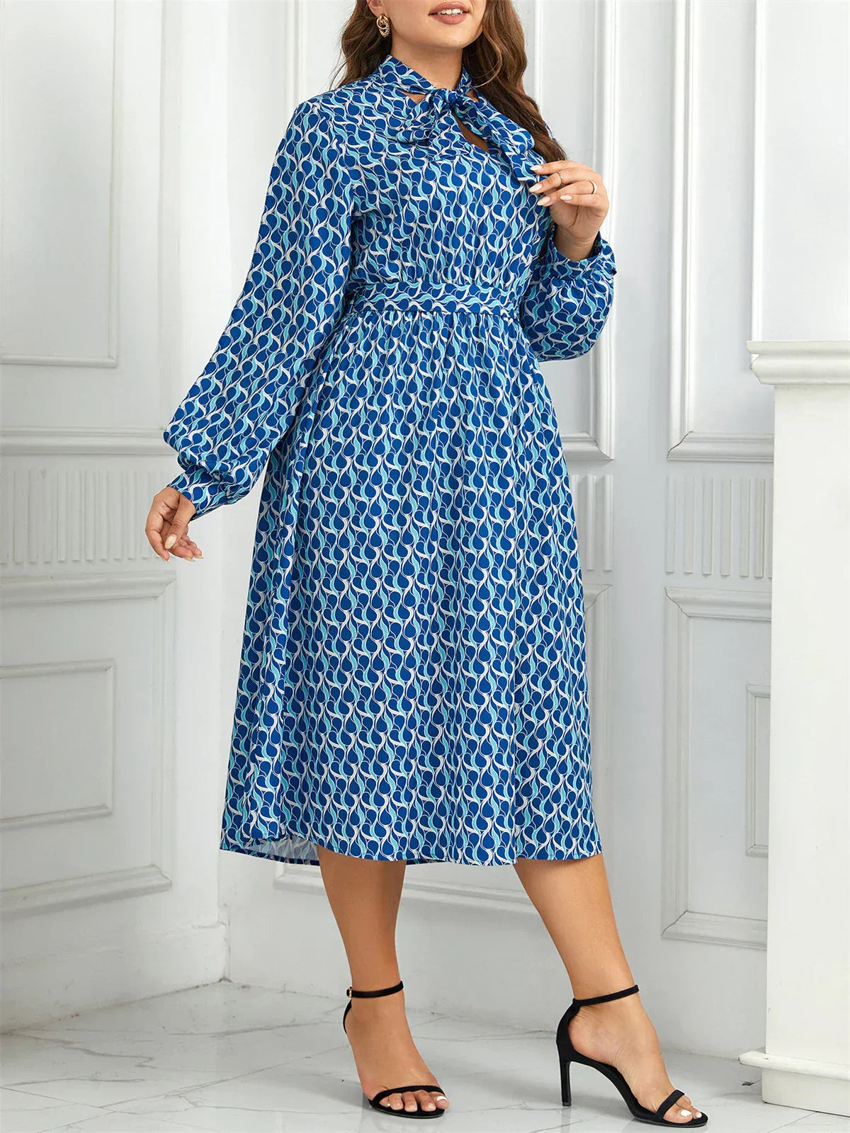 Wendy Elevated Plus Size Dress Elastic Waist Statement Occasion Edit