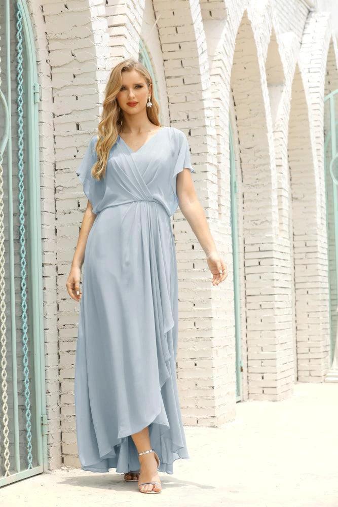 Numbersea Mother of The Bride Dresses Plus Size V-Neck Floor Length Formal Prom Dress for Wedding Guest 28020 by numbersea