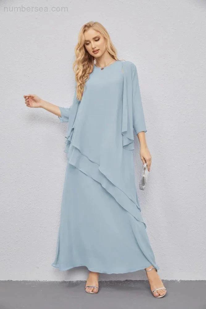 Mother of Bride Dresses with Open Front Lightweight Cardigan Formal Prom Gown 28081 (ZD16990)