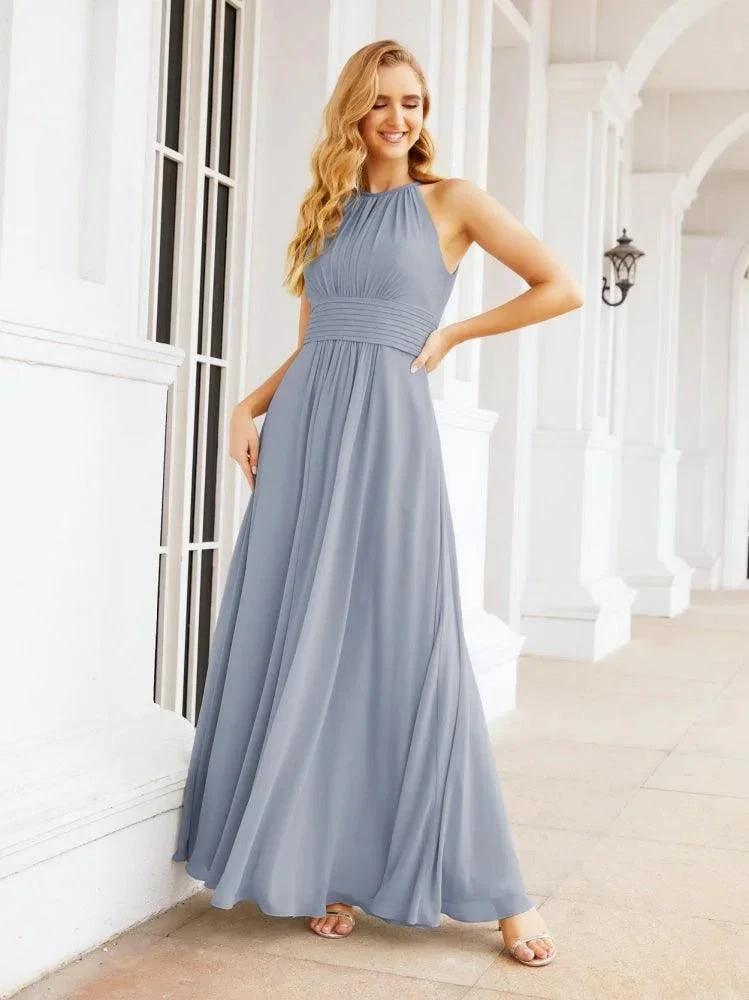 Numbersea Keyhole Bridesmaid Dresses Sleeveless Formal Evening Party Prom Gowns 28043 by numbersea