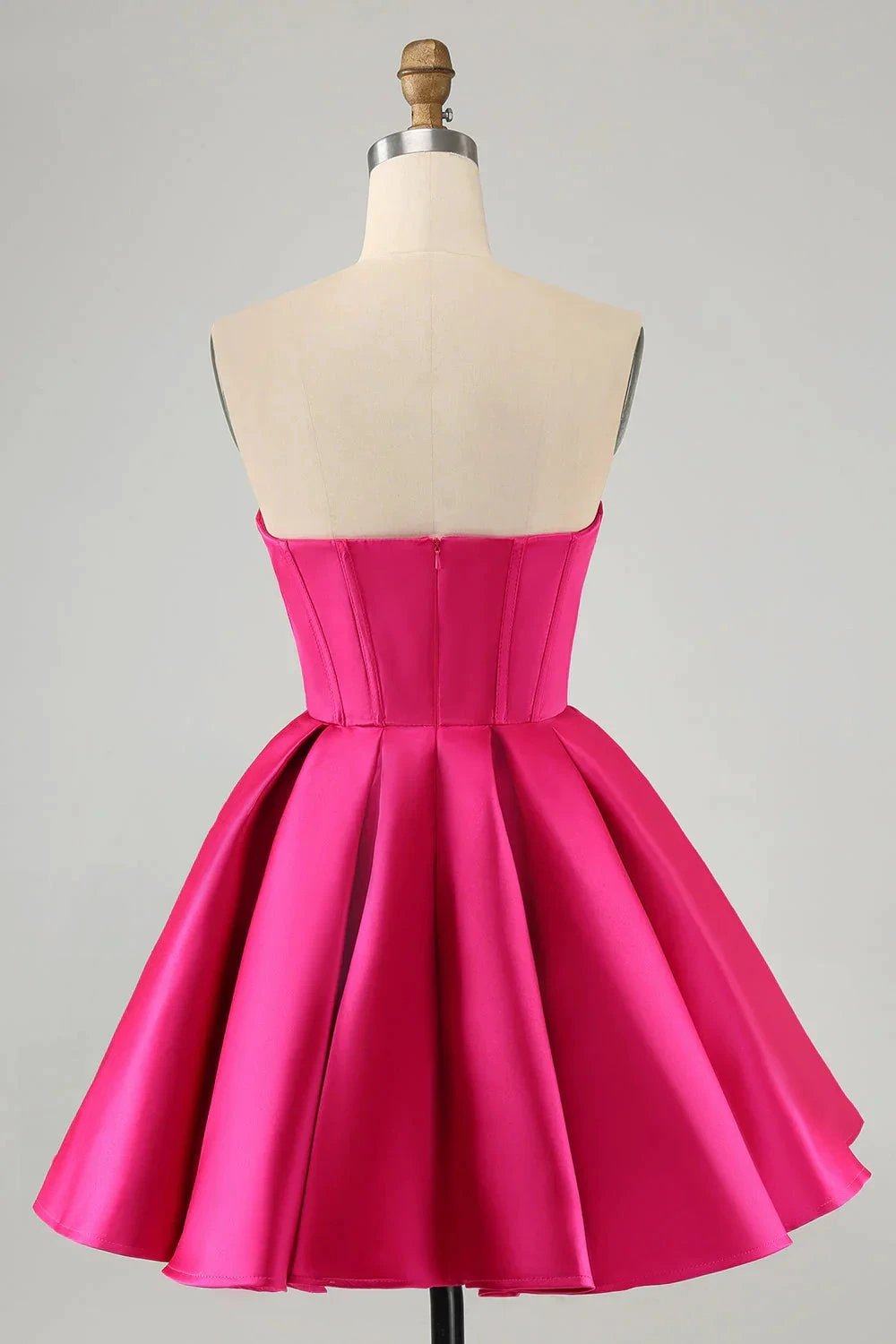 Cute Fuchsia A Line Sweetheart Corset Short Homecoming Dress with Beading (ZD11466)