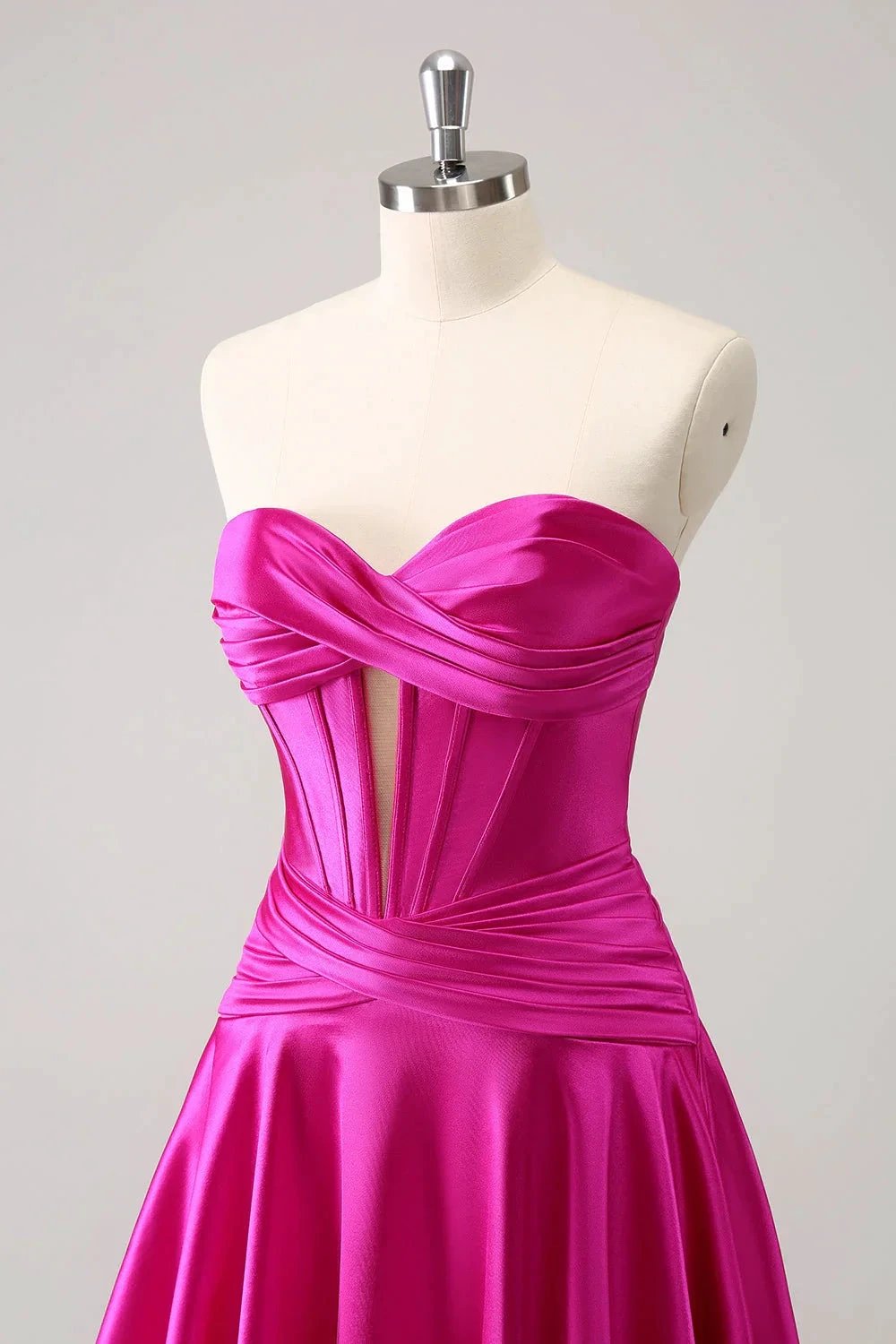 Cute Fuchsia A Line Sweetheart Criss Cross Corset Homecoming Dress with Ruffles (ZD11465)