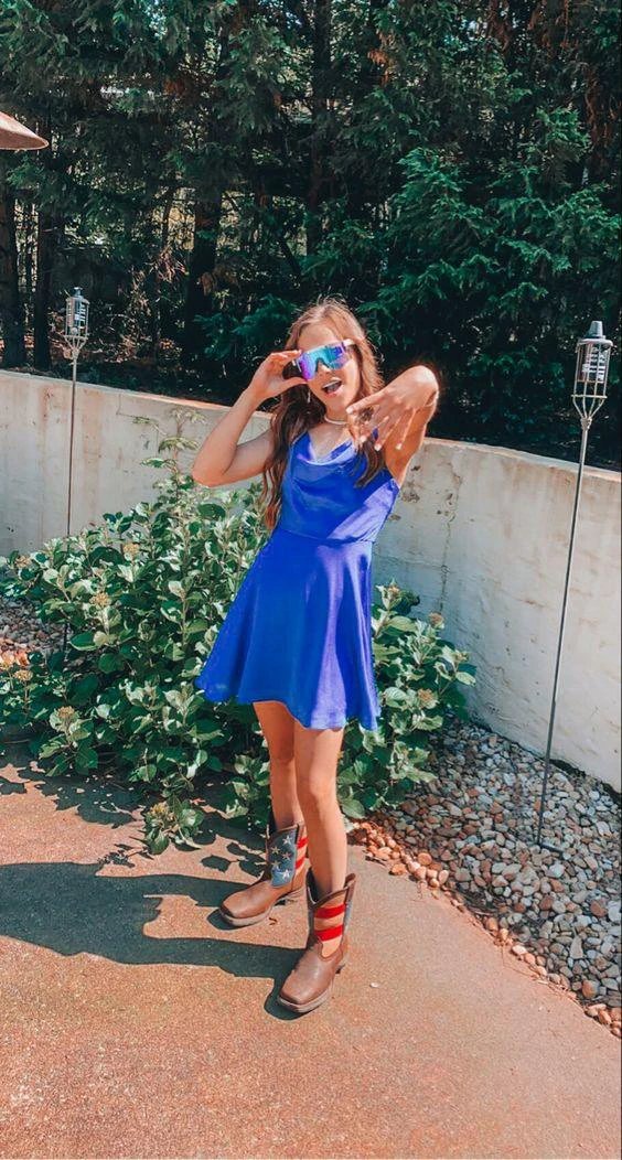A-line Blue Short Homecoming Dress Cute Hoco Dress Y302 by simplepromdress